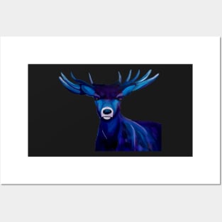 Blue and purple stag buck deer cool Posters and Art